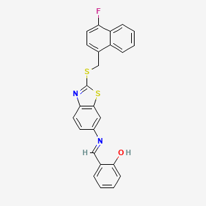 2-[(E)-[(2-{[(4-Fluoronaphthalen-1-YL)methyl]sulfanyl}-1,3-benzothiazol-6-YL)imino]methyl]phenol