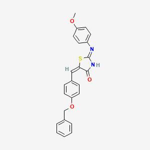 molecular formula C24H20N2O3S B11525331 (5E)-2-(4-methoxyanilino)-5-[(4-phenylmethoxyphenyl)methylidene]-1,3-thiazol-4-one 