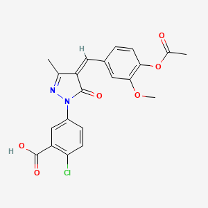 5-{(4Z)-4-[4-(acetyloxy)-3-methoxybenzylidene]-3-methyl-5-oxo-4,5-dihydro-1H-pyrazol-1-yl}-2-chlorobenzoic acid