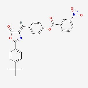 molecular formula C27H22N2O6 B11525362 4-{(Z)-[2-(4-tert-butylphenyl)-5-oxo-1,3-oxazol-4(5H)-ylidene]methyl}phenyl 3-nitrobenzoate 