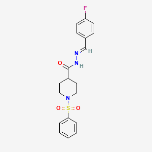 N'-[(E)-(4-fluorophenyl)methylidene]-1-(phenylsulfonyl)piperidine-4-carbohydrazide