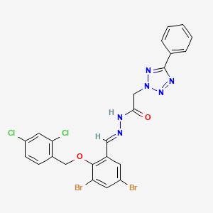 N'-[(E)-{3,5-dibromo-2-[(2,4-dichlorobenzyl)oxy]phenyl}methylidene]-2-(5-phenyl-2H-tetrazol-2-yl)acetohydrazide