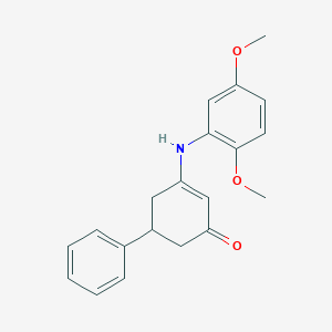 3-[(2,5-Dimethoxyphenyl)amino]-5-phenylcyclohex-2-en-1-one