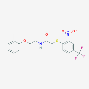 N-[2-(2-methylphenoxy)ethyl]-2-{[2-nitro-4-(trifluoromethyl)phenyl]sulfanyl}acetamide