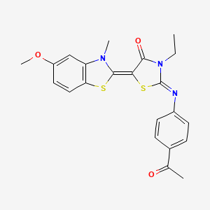 (2Z,5Z)-2-[(4-acetylphenyl)imino]-3-ethyl-5-(5-methoxy-3-methyl-1,3-benzothiazol-2(3H)-ylidene)-1,3-thiazolidin-4-one