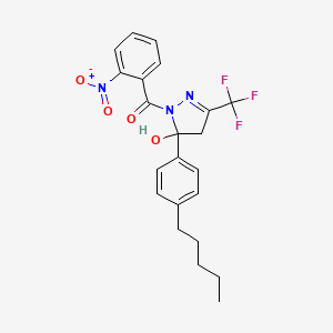 [5-hydroxy-5-(4-pentylphenyl)-3-(trifluoromethyl)-4,5-dihydro-1H-pyrazol-1-yl](2-nitrophenyl)methanone