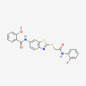 N-[2-({2-[(2-fluorophenyl)amino]-2-oxoethyl}sulfanyl)-1,3-benzothiazol-6-yl]-2-methoxybenzamide