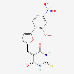 5-{[5-(2-methoxy-4-nitrophenyl)furan-2-yl]methylidene}-2-thioxodihydropyrimidine-4,6(1H,5H)-dione