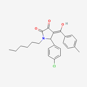 5-(4-chlorophenyl)-1-hexyl-3-hydroxy-4-[(4-methylphenyl)carbonyl]-1,5-dihydro-2H-pyrrol-2-one