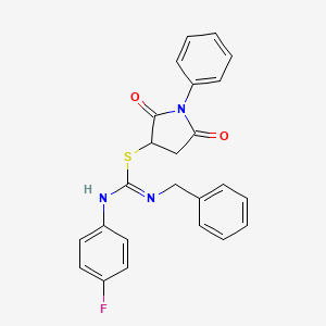 2,5-dioxo-1-phenylpyrrolidin-3-yl N-benzyl-N'-(4-fluorophenyl)carbamimidothioate