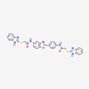 2-(1H-benzimidazol-2-ylsulfanyl)-N-[4-(5-{[(1H-benzimidazol-2-ylsulfanyl)acetyl]amino}-1,3-benzoxazol-2-yl)phenyl]acetamide