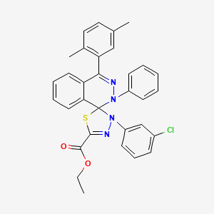 ethyl 3'-(3-chlorophenyl)-4-(2,5-dimethylphenyl)-2-phenyl-2H,3'H-spiro[phthalazine-1,2'-[1,3,4]thiadiazole]-5'-carboxylate