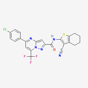 5-(4-chlorophenyl)-N-(3-cyano-4,5,6,7-tetrahydro-1-benzothiophen-2-yl)-7-(trifluoromethyl)pyrazolo[1,5-a]pyrimidine-2-carboxamide