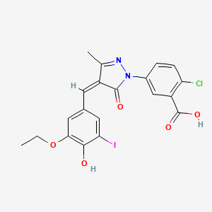 2-chloro-5-[(4Z)-4-(3-ethoxy-4-hydroxy-5-iodobenzylidene)-3-methyl-5-oxo-4,5-dihydro-1H-pyrazol-1-yl]benzoic acid