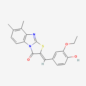 (2Z)-2-(3-ethoxy-4-hydroxybenzylidene)-7,8-dimethyl[1,3]thiazolo[3,2-a]benzimidazol-3(2H)-one