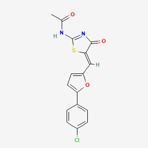 N-[(2Z,5Z)-5-{[5-(4-chlorophenyl)furan-2-yl]methylidene}-4-oxo-1,3-thiazolidin-2-ylidene]acetamide