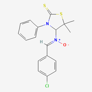 4-[(Z)-(4-chlorobenzylidene)(oxido)-lambda~5~-azanyl]-5,5-dimethyl-3-phenyl-1,3-thiazolidine-2-thione