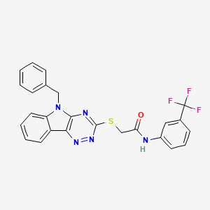 2-[(5-benzyl-5H-[1,2,4]triazino[5,6-b]indol-3-yl)sulfanyl]-N-[3-(trifluoromethyl)phenyl]acetamide