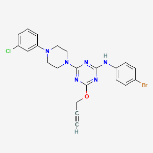 N-(4-bromophenyl)-4-[4-(3-chlorophenyl)piperazin-1-yl]-6-(prop-2-yn-1-yloxy)-1,3,5-triazin-2-amine