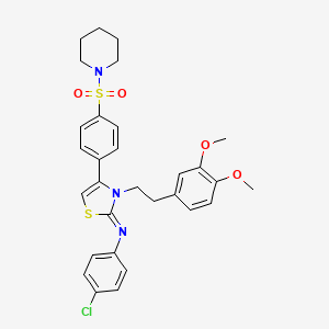 4-chloro-N-[(2Z)-3-[2-(3,4-dimethoxyphenyl)ethyl]-4-[4-(piperidin-1-ylsulfonyl)phenyl]-1,3-thiazol-2(3H)-ylidene]aniline