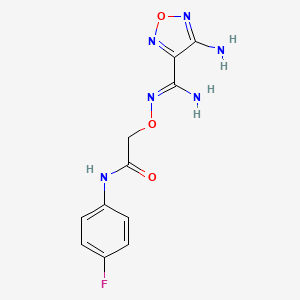 2-({[(Z)-amino(4-amino-1,2,5-oxadiazol-3-yl)methylidene]amino}oxy)-N-(4-fluorophenyl)acetamide