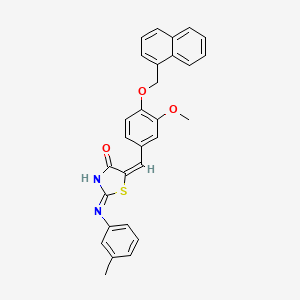 (2Z,5E)-5-[3-methoxy-4-(naphthalen-1-ylmethoxy)benzylidene]-2-[(3-methylphenyl)imino]-1,3-thiazolidin-4-one