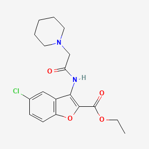 5-Chloro-3-(2-piperidin-1-yl-acetylamino)-benzofuran-2-carboxylic acid ethyl ester