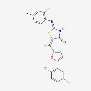 molecular formula C22H16Cl2N2O2S B11525721 (2Z,5E)-5-{[5-(2,5-dichlorophenyl)furan-2-yl]methylidene}-2-[(2,4-dimethylphenyl)imino]-1,3-thiazolidin-4-one 