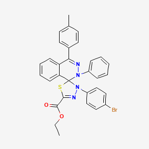 molecular formula C31H25BrN4O2S B11525729 ethyl 3'-(4-bromophenyl)-4-(4-methylphenyl)-2-phenyl-2H,3'H-spiro[phthalazine-1,2'-[1,3,4]thiadiazole]-5'-carboxylate 