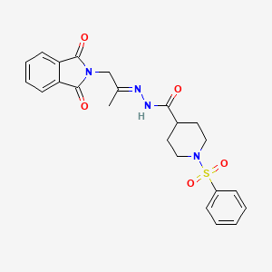 N'-[(2E)-1-(1,3-dioxo-1,3-dihydro-2H-isoindol-2-yl)propan-2-ylidene]-1-(phenylsulfonyl)piperidine-4-carbohydrazide