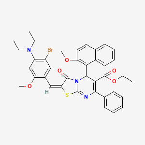 ethyl (2E)-2-[5-bromo-4-(diethylamino)-2-methoxybenzylidene]-5-(2-methoxynaphthalen-1-yl)-3-oxo-7-phenyl-2,3-dihydro-5H-[1,3]thiazolo[3,2-a]pyrimidine-6-carboxylate