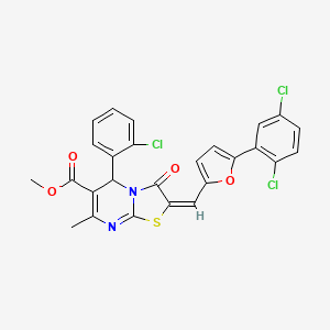 methyl (2E)-5-(2-chlorophenyl)-2-{[5-(2,5-dichlorophenyl)-2-furyl]methylene}-7-methyl-3-oxo-2,3-dihydro-5H-[1,3]thiazolo[3,2-a]pyrimidine-6-carboxylate