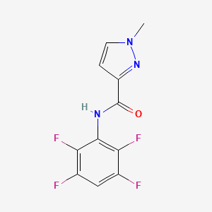 molecular formula C11H7F4N3O B11525764 1-methyl-N-(2,3,5,6-tetrafluorophenyl)-1H-pyrazole-3-carboxamide 