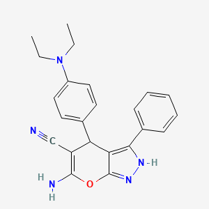 6-Amino-4-[4-(diethylamino)phenyl]-3-phenyl-1,4-dihydropyrano[2,3-c]pyrazole-5-carbonitrile