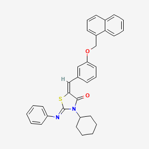 (2E,5E)-3-cyclohexyl-5-[3-(naphthalen-1-ylmethoxy)benzylidene]-2-(phenylimino)-1,3-thiazolidin-4-one