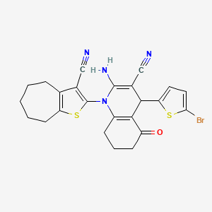 2-amino-4-(5-bromothiophen-2-yl)-1-(3-cyano-5,6,7,8-tetrahydro-4H-cyclohepta[b]thiophen-2-yl)-5-oxo-1,4,5,6,7,8-hexahydroquinoline-3-carbonitrile