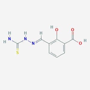 3-[(E)-(2-carbamothioylhydrazinylidene)methyl]-2-hydroxybenzoic acid