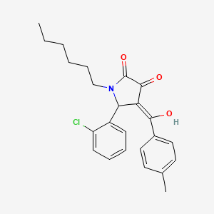 5-(2-chlorophenyl)-1-hexyl-3-hydroxy-4-[(4-methylphenyl)carbonyl]-1,5-dihydro-2H-pyrrol-2-one