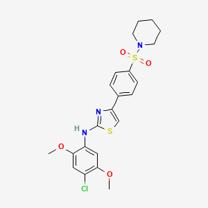 N-(4-chloro-2,5-dimethoxyphenyl)-4-[4-(piperidin-1-ylsulfonyl)phenyl]-1,3-thiazol-2-amine