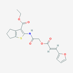 ethyl 2-[({[(2E)-3-(furan-2-yl)prop-2-enoyl]oxy}acetyl)amino]-5,6-dihydro-4H-cyclopenta[b]thiophene-3-carboxylate