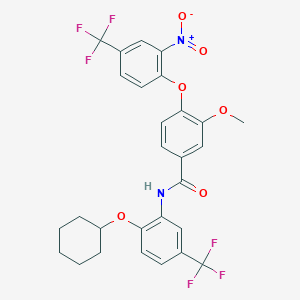 N-[2-(cyclohexyloxy)-5-(trifluoromethyl)phenyl]-3-methoxy-4-[2-nitro-4-(trifluoromethyl)phenoxy]benzamide