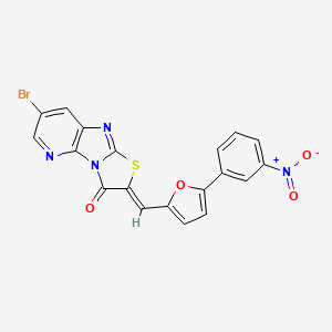 (4Z)-10-bromo-4-[[5-(3-nitrophenyl)furan-2-yl]methylidene]-5-thia-2,7,12-triazatricyclo[6.4.0.02,6]dodeca-1(8),6,9,11-tetraen-3-one