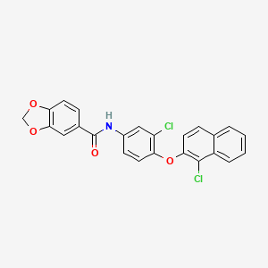 N-{3-chloro-4-[(1-chloronaphthalen-2-yl)oxy]phenyl}-1,3-benzodioxole-5-carboxamide