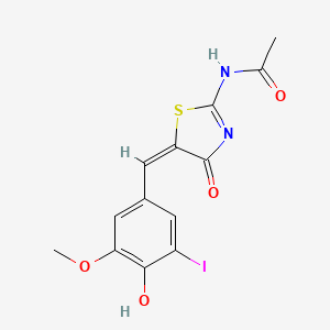 N-[(5E)-5-(4-hydroxy-3-iodo-5-methoxybenzylidene)-4-oxo-4,5-dihydro-1,3-thiazol-2-yl]acetamide