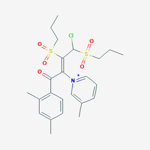 1-[(2E)-4-chloro-1-(2,4-dimethylphenyl)-1-oxo-3,4-bis(propylsulfonyl)but-2-en-2-yl]-3-methylpyridinium