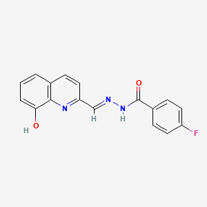 4-fluoro-N'-[(E)-(8-hydroxyquinolin-2-yl)methylidene]benzohydrazide