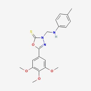 3-{[(4-methylphenyl)amino]methyl}-5-(3,4,5-trimethoxyphenyl)-1,3,4-oxadiazole-2(3H)-thione