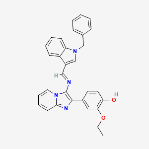 4-(3-{[(E)-(1-benzyl-1H-indol-3-yl)methylidene]amino}imidazo[1,2-a]pyridin-2-yl)-2-ethoxyphenol