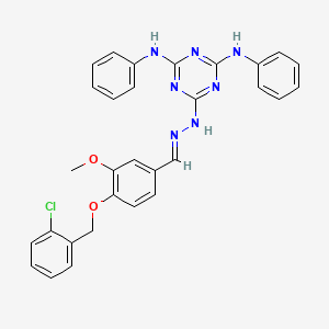 6-[(2E)-2-{4-[(2-chlorobenzyl)oxy]-3-methoxybenzylidene}hydrazinyl]-N,N'-diphenyl-1,3,5-triazine-2,4-diamine