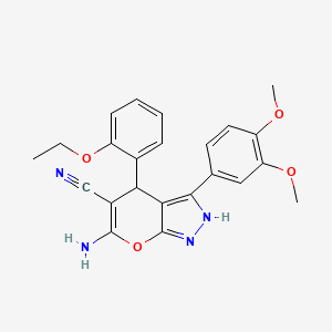 6-Amino-3-(3,4-dimethoxyphenyl)-4-(2-ethoxyphenyl)-1,4-dihydropyrano[2,3-c]pyrazole-5-carbonitrile